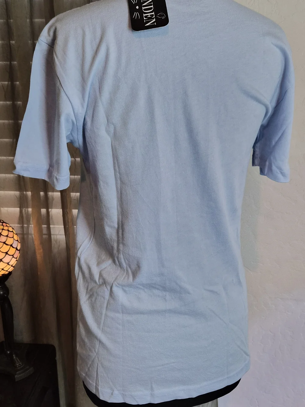 Cute Cat & Reindeer Print Pet Tee - Light Blue
